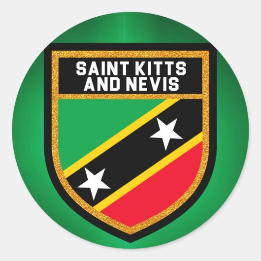 Sticker Rond Drapeau Saint-Kitts-Et-Nevis (Devant)