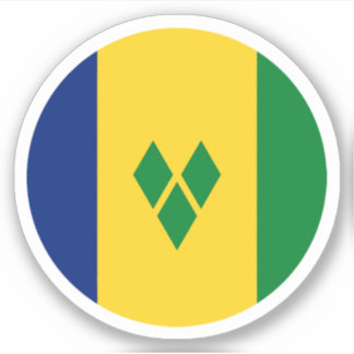 Sticker rond Drapeau Saint-Vincent-et-les Grenadin