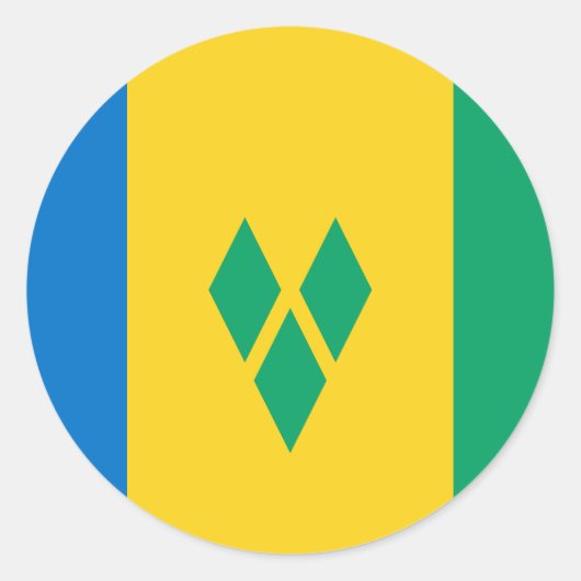 Sticker Rond Drapeau Saint-Vincent-et-les Grenadines (Devant)