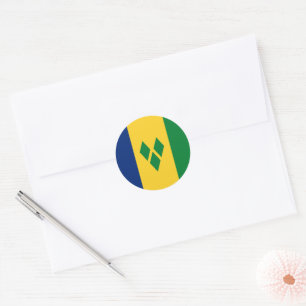 Sticker Rond Drapeau Saint-Vincent-et-les Grenadines Vincy