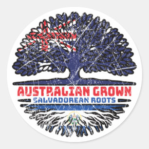 Sticker Rond Drapeau Salvador Australie Salvador
