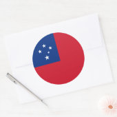 Sticker Rond Drapeau Samoa, Drapeau Samoa (Enveloppe)