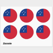 Sticker Rond Drapeau Samoa, Drapeau Samoa (Feuille)
