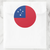 Sticker Rond Drapeau Samoa, Drapeau Samoa (Sac)
