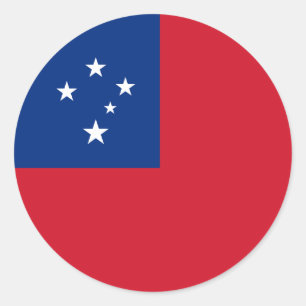Sticker Rond Drapeau Samoa, Drapeau Samoa