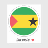 Sticker rond Drapeau São Tomé et Príncipe (Feuille)
