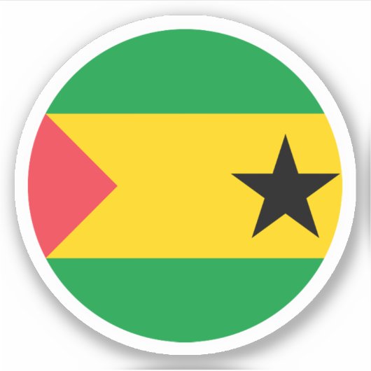 Sticker rond Drapeau São Tomé et Príncipe (Devant)