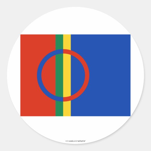 Sticker Rond Drapeau Sapmi (Devant)