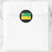 STICKER ROND DRAPEAU SASKATCHEWAN (Sac)