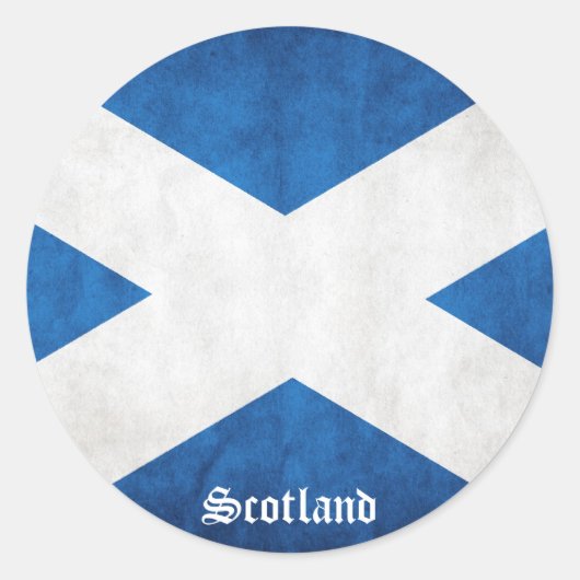 Sticker Rond Drapeau Scotland Grunge (Devant)