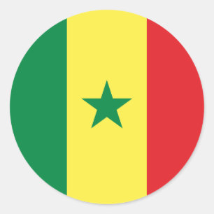 Sticker Rond Drapeau sénégalais