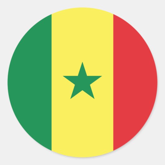 Sticker Rond Drapeau sénégalais (Devant)