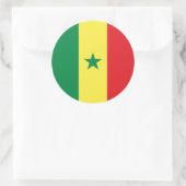 Sticker Rond Drapeau sénégalais, Drapeau du Sénégal (Sac)