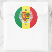 Sticker Rond Drapeau sénégalais et armoiries, Drapeau du Sénéga (Sac)