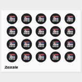 Sticker Rond Drapeau serbe (Feuille)