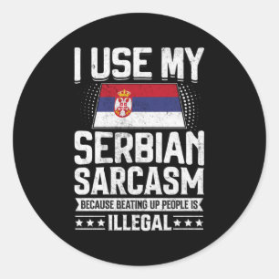 Sticker Rond Drapeau Serbe Pour Les Serbes