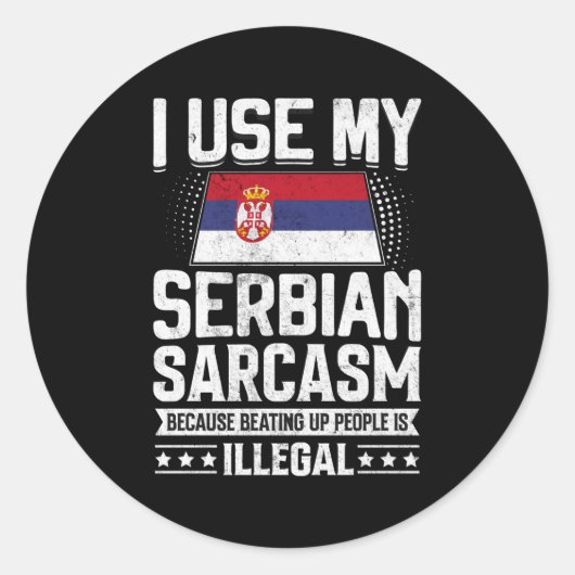 Sticker Rond Drapeau Serbe Pour Les Serbes (Devant)
