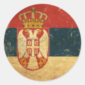 Sticker Rond Drapeau Serbie (Devant)
