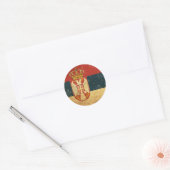 Sticker Rond Drapeau Serbie (Enveloppe)