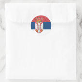 Sticker Rond Drapeau Serbie (Sac)