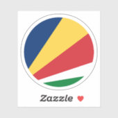 Sticker rond Drapeau Seychelles (Feuille)