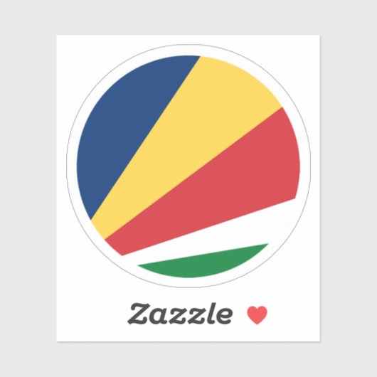 Sticker rond Drapeau Seychelles (Feuille)