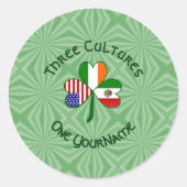 Sticker Rond Drapeau Shamrock irlandais mexicain (Devant)