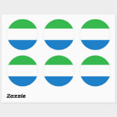 Sticker Rond Drapeau sierra-léonais, Drapeau sierra-léonais (Feuille)