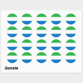 Sticker Rond Drapeau Sierra Leone (Feuille)
