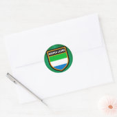 Sticker Rond Drapeau Sierra Leone (Enveloppe)