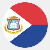Sticker Rond Drapeau Sint Maarten (Devant)