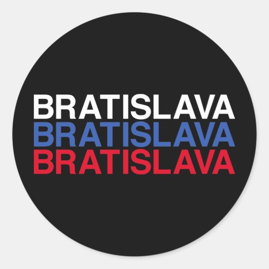 Sticker Rond Drapeau slovaque BRATISLAVA (Devant)