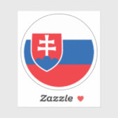 Sticker rond Drapeau Slovaquie (Feuille)