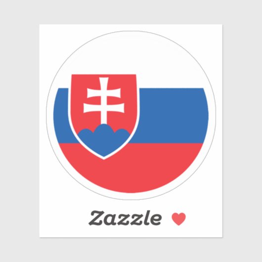 Sticker rond Drapeau Slovaquie (Feuille)