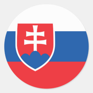 Sticker Rond Drapeau Slovaquie