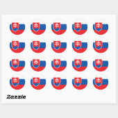 Sticker Rond Drapeau Slovaquie (Feuille)