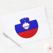 Sticker Rond Drapeau slovène et armoiries, Drapeau de Slovénie (Enveloppe)