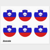 Sticker Rond Drapeau slovène et armoiries, Drapeau de Slovénie (Feuille)