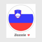 Sticker rond Drapeau Slovénie (Feuille)