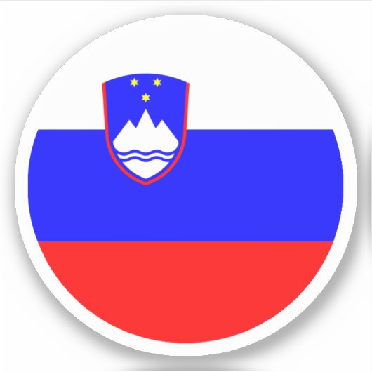 Sticker rond Drapeau Slovénie (Devant)