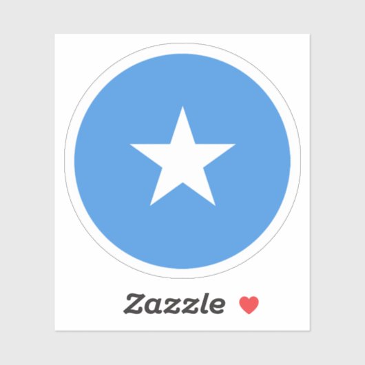 Sticker rond drapeau somalien (Feuille)