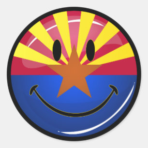 Sticker Rond Drapeau souriant Arizona