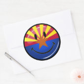 Sticker Rond Drapeau souriant Arizona (Enveloppe)