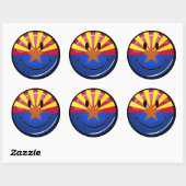 Sticker Rond Drapeau souriant Arizona (Feuille)