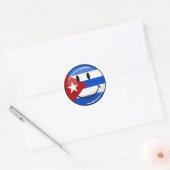 Sticker Rond Drapeau souriant cubain (Enveloppe)