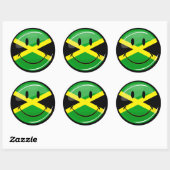 Sticker Rond Drapeau souriant jamaïcain (Feuille)