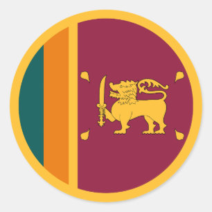 Sticker Rond Drapeau Sri Lanka