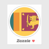 Sticker rond Drapeau Sri Lanka (Feuille)