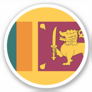 Sticker rond Drapeau Sri Lanka