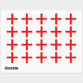 STICKER ROND DRAPEAU ST GEORGES - PLAIN (Feuille)